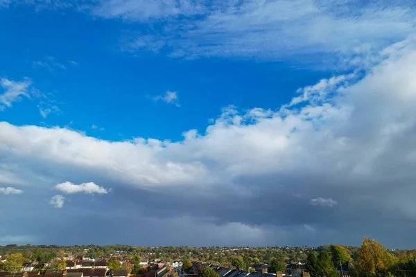 stock image High Angle View of City and Clouds,  aerial view of City with drone's camera