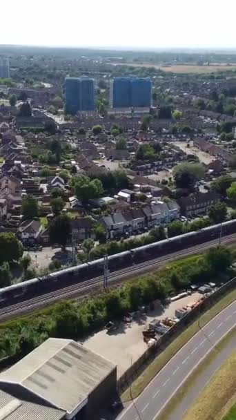 Images Aériennes Gare Luton City Angleterre Jour Des Nuages Complets — Video