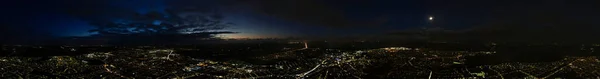 Splendida Vista Aerea Alto Angolo Della Città Notte — Foto Stock