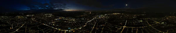 Πανέμορφη Θέα Υψηλής Γωνίας Της Πόλης Νύχτα — Φωτογραφία Αρχείου