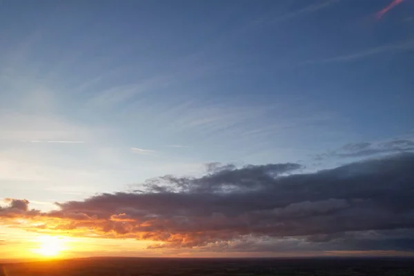 stock image High Angle Footage of Dramatic Clouds and Sky over City, Aerial view of Gorgeous Clouds and above the clouds,