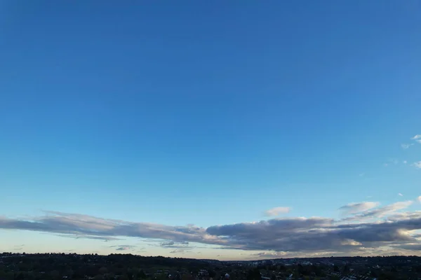 Высокий Угол Съемки Драматических Облаков Неба Над Городом Воздушный Вид — стоковое фото