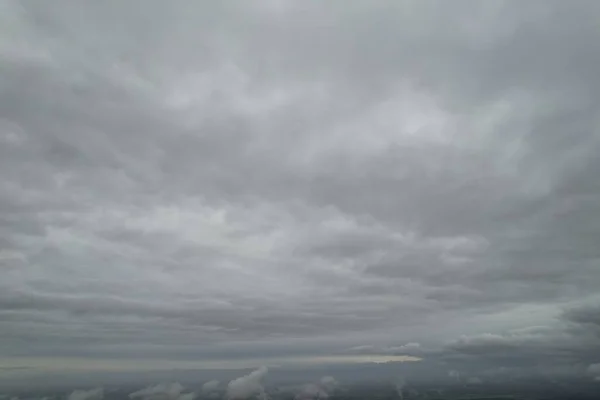 High Angle Footage Dramatic Clouds Sky City Aerial View Gorgeous — Stok Foto