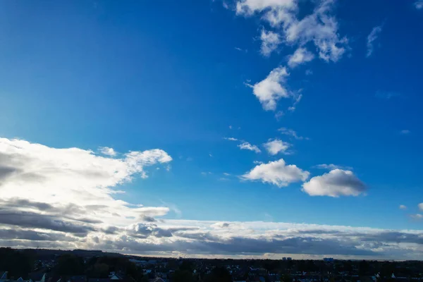 High Angle Footage Von Dramatischen Wolken Und Himmel Über Der — Stockfoto