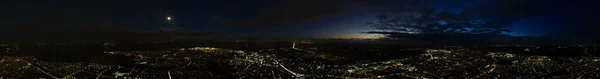 Чудовий Високий Кут Вид Місто Вночі — стокове фото
