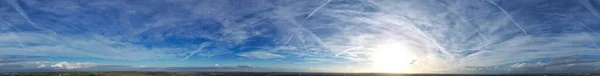 Imagens Alto Ângulo Nuvens Dramáticas Céu Sobre Cidade Vista Aérea — Fotografia de Stock