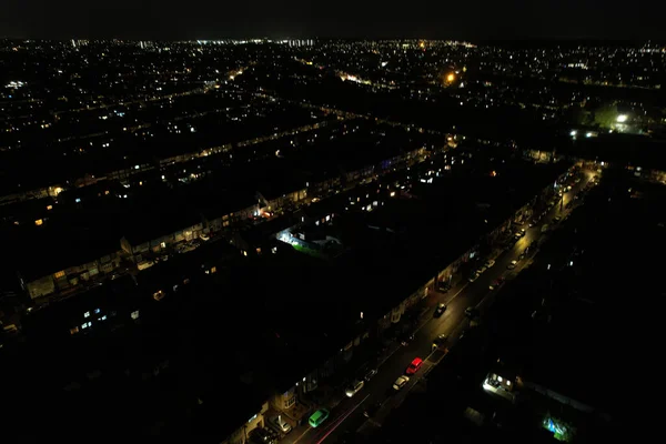 Aerial Night View City — Stock Photo, Image