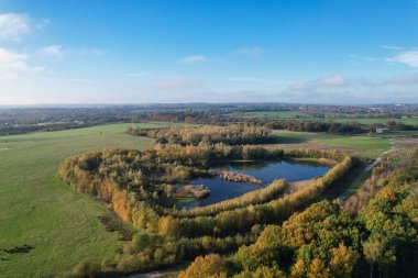 İngiltere 'nin St. Albans kentindeki İngiliz Manzarası ve Kırsal Bölgesi Güzel Hava Manzarası