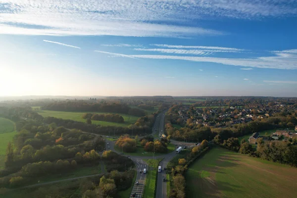 İngiltere 'nin St. Albans kentindeki İngiliz Manzarası ve Kırsal Bölgesi Güzel Hava Manzarası