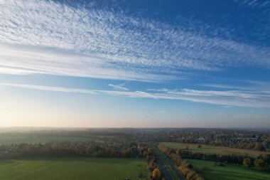 İngiltere 'nin St. Albans kentindeki İngiliz Manzarası ve Kırsal Bölgesi Güzel Hava Manzarası