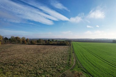 İngiltere 'nin St. Albans kentindeki İngiliz Manzarası ve Kırsal Bölgesi Güzel Hava Manzarası