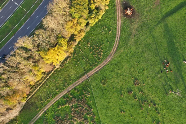 Hermosa Vista Aérea Del Paisaje Campo Británico Albans England Reino — Foto de Stock