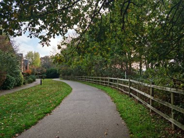 İngiltere 'nin St. Albans kasabasındaki yerel halk parkı manzarası