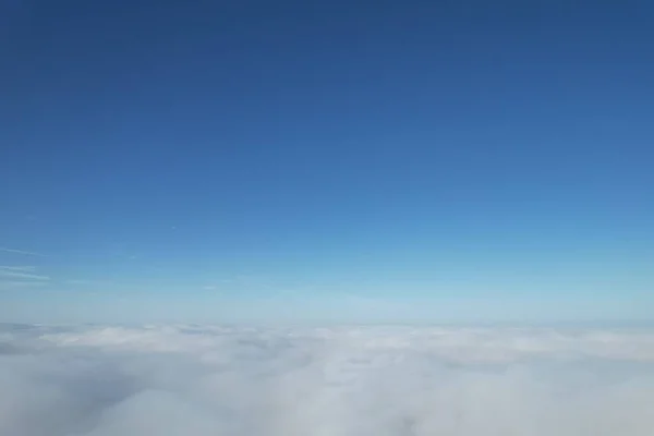 Drone Vista Por Encima Las Nubes Niebla Día — Foto de Stock
