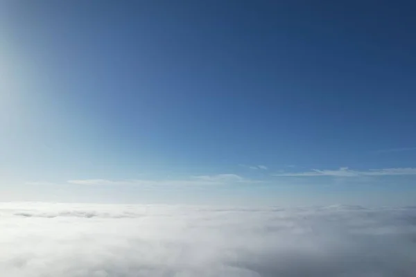 Вид Дрон Над Туманними Хмарами Вдень — стокове фото