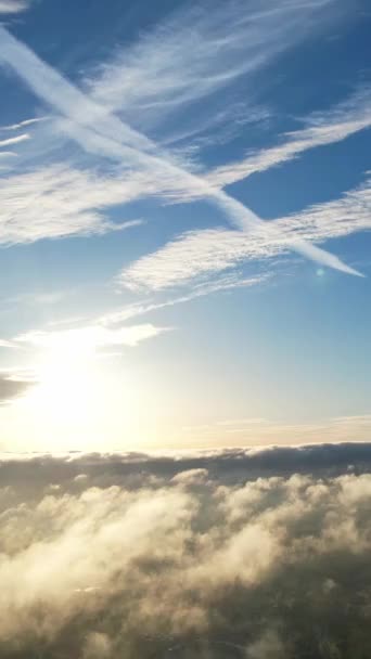 Nagranie Lotu Ptaka Najpiękniejsze Kolorowe Niebo Nad Anglią — Wideo stockowe