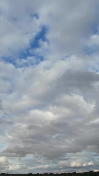 Moving Dramatic Clouds England Drone Camera High Angle Footage — стокове відео