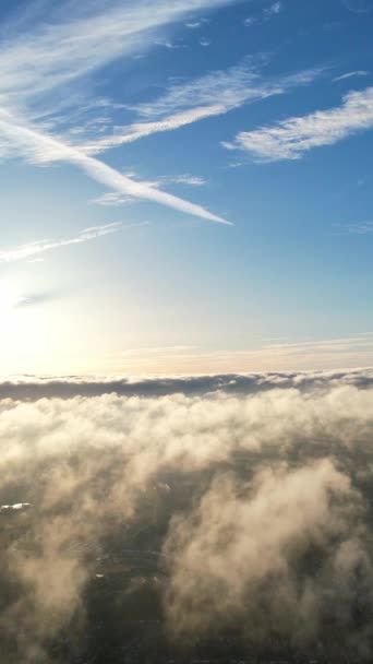 Flygbilder Vackra Och Färgglada Molnigt Himmel Över England — Stockvideo