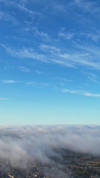 Luchtfoto Mooiste Kleurrijkste Bewolkte Lucht Boven Engeland — Stockvideo