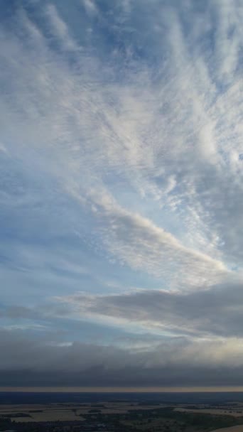 Flygbilder Vackra Och Färgglada Molnigt Himmel Över England — Stockvideo