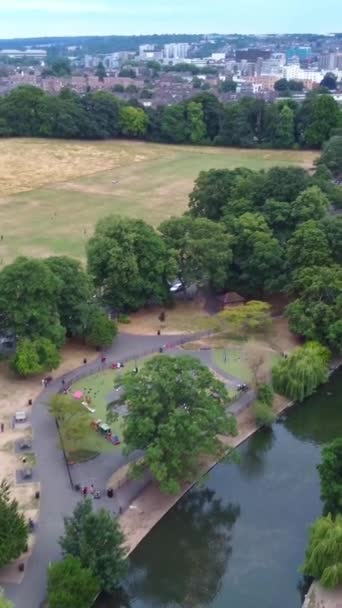 High Angle Footage Des Lokalen Öffentlichen Parks Englischen Luton — Stockvideo