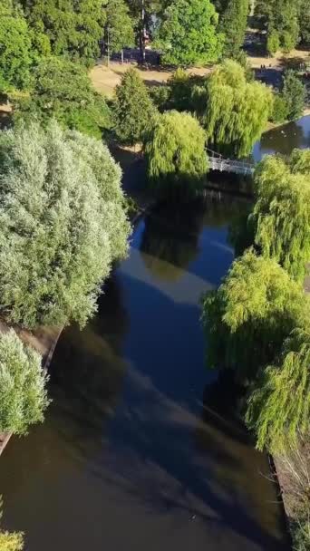 英国Luton镇地方公园的高角度镜头 — 图库视频影像