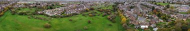 Aerial view of Luton City on a Windy and Cloudy Day