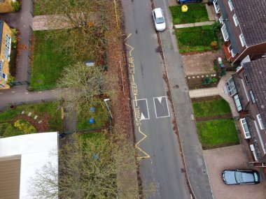 Aerial view of Luton City on a Windy and Cloudy Day