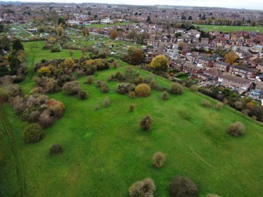 Aerial view of Luton City on a Windy and Cloudy Day