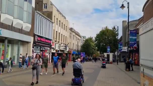 Central Luton Shopping Mall People Central Luton City England Luton — Stok video
