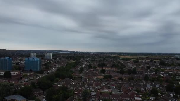 Flygbilder Luton City Vid Skymningen — Stockvideo