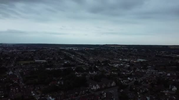 Letecké Záběry Luton City Soumraku — Stock video