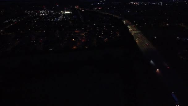 Vista Aerea Della Città Notte — Video Stock