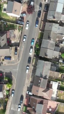 Günbatımında Merkez Luton Şehir ve Binalarının Yüksek Açılı Görüntüleri, İngiltere 'nin Modern ve Tarihi İngiltere Görüntüsü