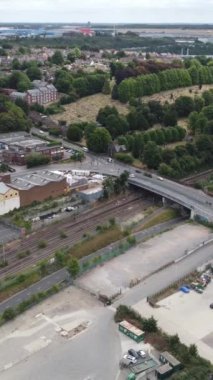 Günbatımında Merkez Luton Şehir ve Binalarının Yüksek Açılı Görüntüleri, İngiltere 'nin Modern ve Tarihi İngiltere Görüntüsü