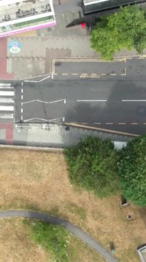 Günbatımında Merkez Luton Şehir ve Binalarının Yüksek Açılı Görüntüleri, İngiltere 'nin Modern ve Tarihi İngiltere Görüntüsü