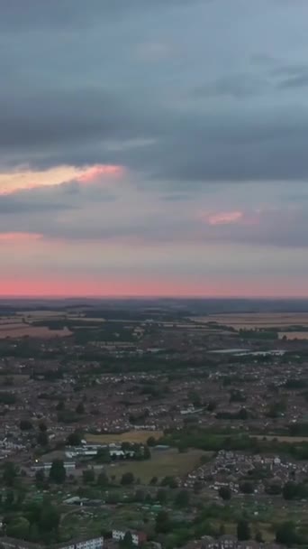 High Angle Footage Central Luton City Buildings Sunset Bellissimo Filmato — Video Stock