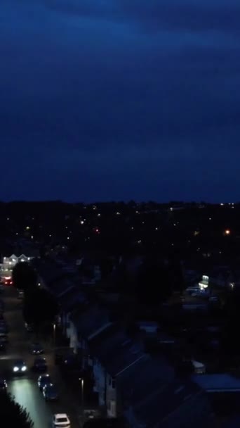 Filmati Aerei Luton City England Notte — Video Stock