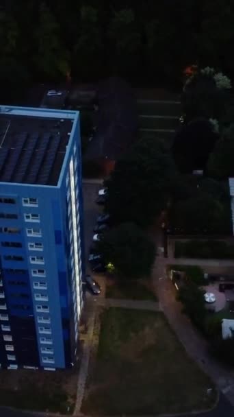 Filmación Aérea Luton City England Reino Unido Por Noche — Vídeos de Stock