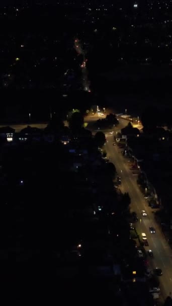 Filmación Aérea Luton City England Reino Unido Por Noche — Vídeo de stock