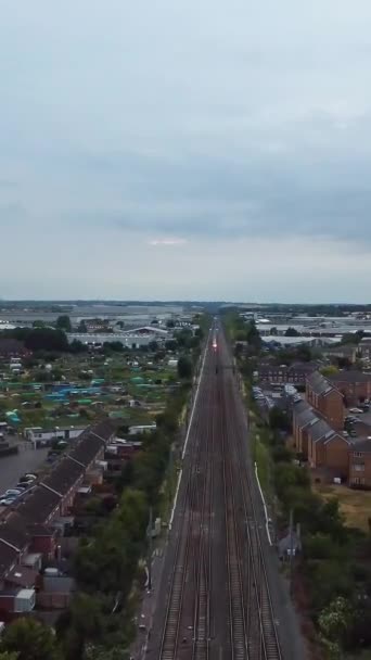 British Rail Torach Przejeżdżających Przez Anglię Widok Kamery Drona — Wideo stockowe