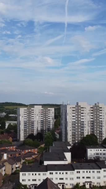 High Angle Footage Von Central Luton City Und Gebäuden Bei — Stockvideo