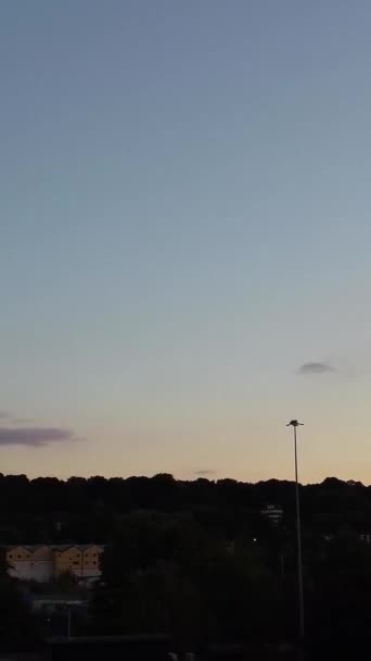 Высокий Англосаксонский След Центрального Города Лутон Зданий Время Заката Солнца — стоковое видео