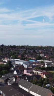 Günbatımında Merkez Luton Şehir ve Binalarının Yüksek Açılı Görüntüleri, İngiltere 'nin Modern ve Tarihi İngiltere Görüntüsü