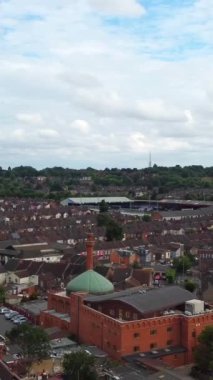 Günbatımında Merkez Luton Şehir ve Binalarının Yüksek Açılı Görüntüleri, İngiltere 'nin Modern ve Tarihi İngiltere Görüntüsü