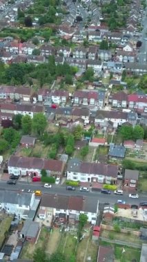 Günbatımında Merkez Luton Şehir ve Binalarının Yüksek Açılı Görüntüleri, İngiltere 'nin Modern ve Tarihi İngiltere Görüntüsü
