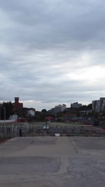 Высокий Англосаксонский След Центрального Города Лутон Зданий Время Заката Солнца — стоковое видео