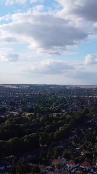 High Angle Footage Central Luton City Buildings Sunset Beautiful Footage — Stok Video