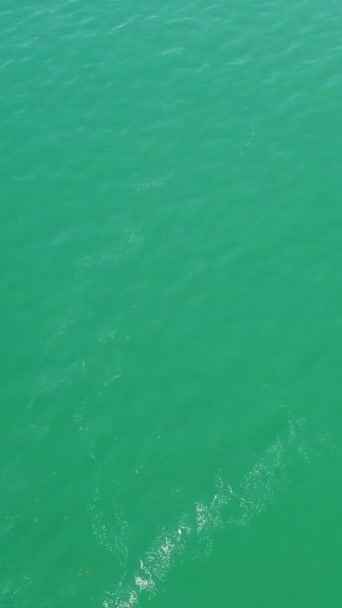 イギリス ボーンマスビーチ 2022年7月18日 人々は夏の休暇中に楽しんでいます 高角度ドローンカメラビュー — ストック動画