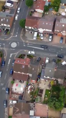 Günbatımında Merkez Luton Şehir ve Binalarının Yüksek Açılı Görüntüleri, İngiltere 'nin Modern ve Tarihi İngiltere Görüntüsü